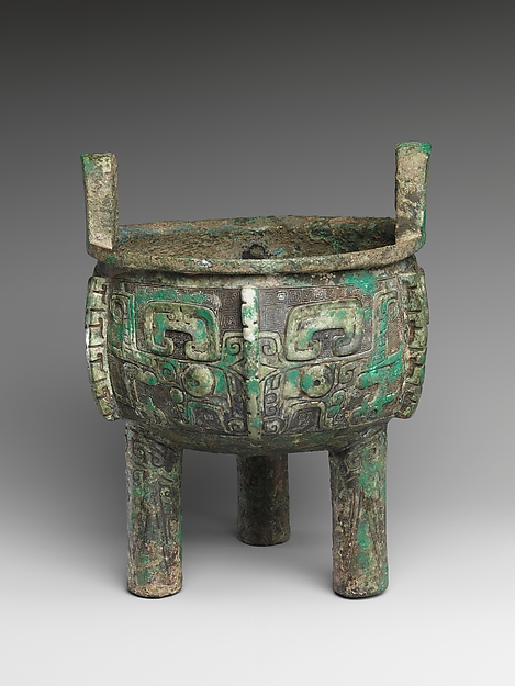 Bronze ritual tripod cauldron (ding) from Shang dynasty China